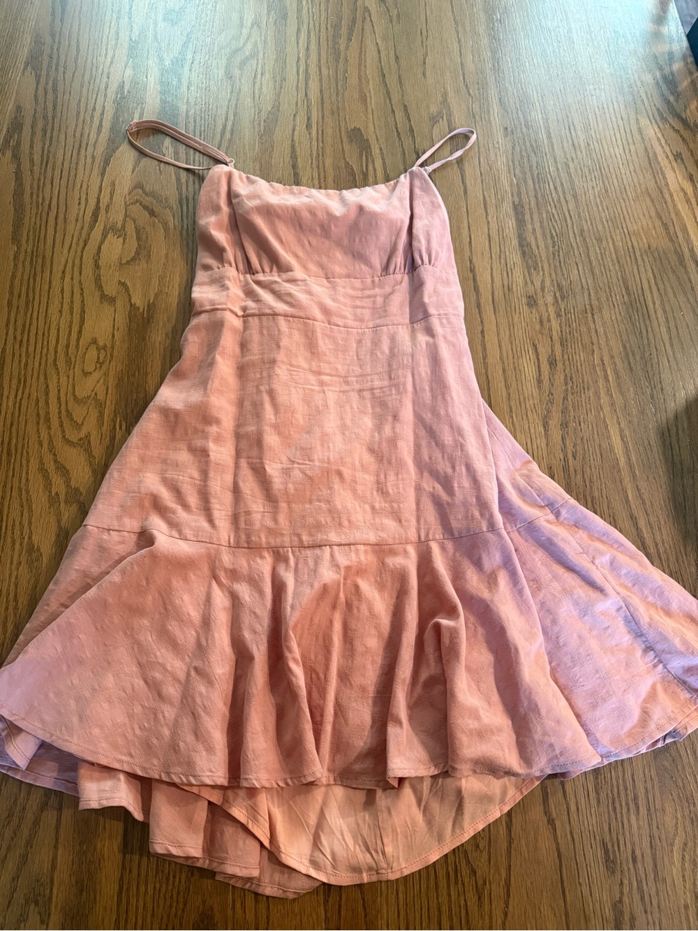 Lulus backless  Spaghetti Strap Ruffled Hem Dress